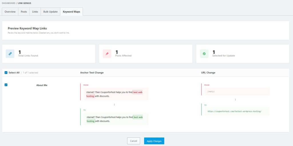 Apply Link Suggestion