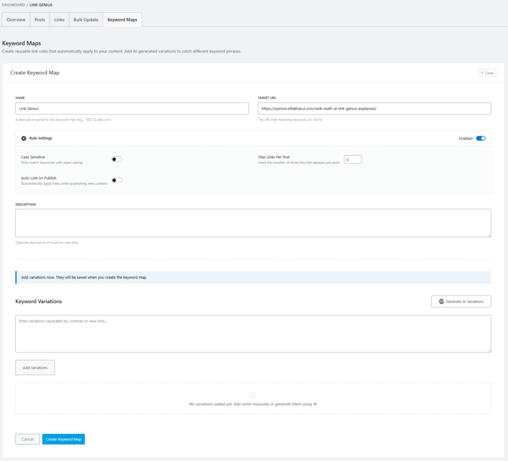Create Keyword Maps