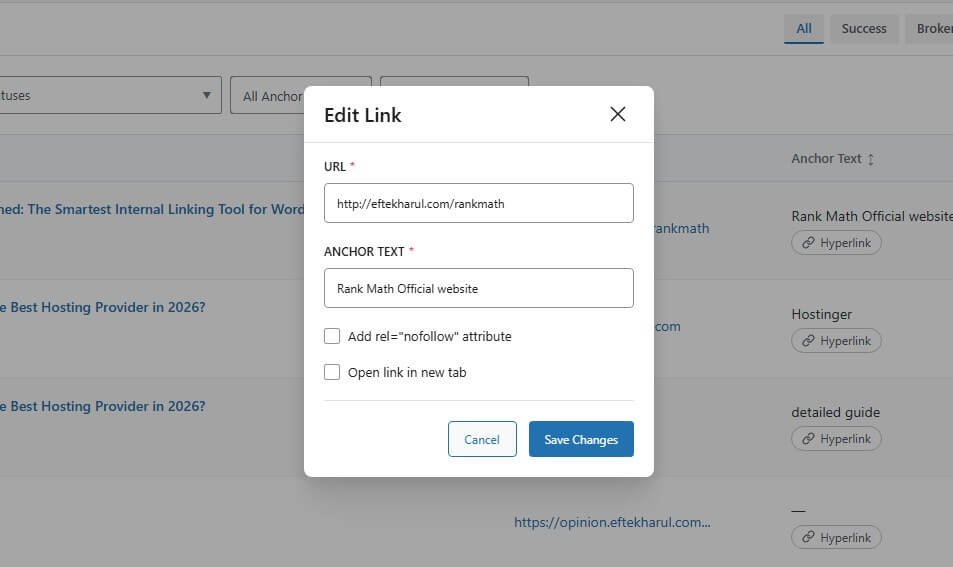 Edit Links