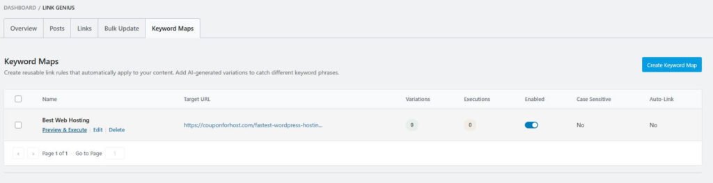 Preview the Keyword Maps