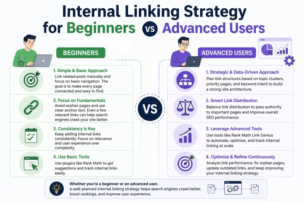 Internal Linking Strategy for Beginners vs Advanced Users